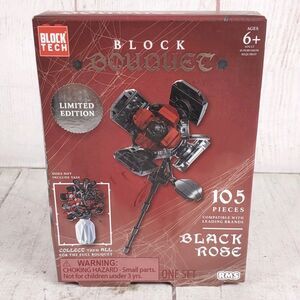 Block Tech Block Bouquet Black Rose - Flower Building Block Set 67 Pieces NIB